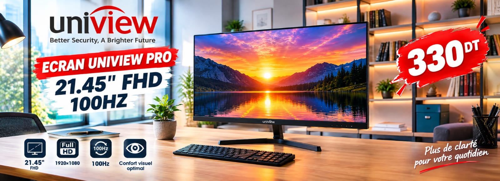 ECRAN UNV PRO 21.45" FHD 100HZ MW-LC22-E
