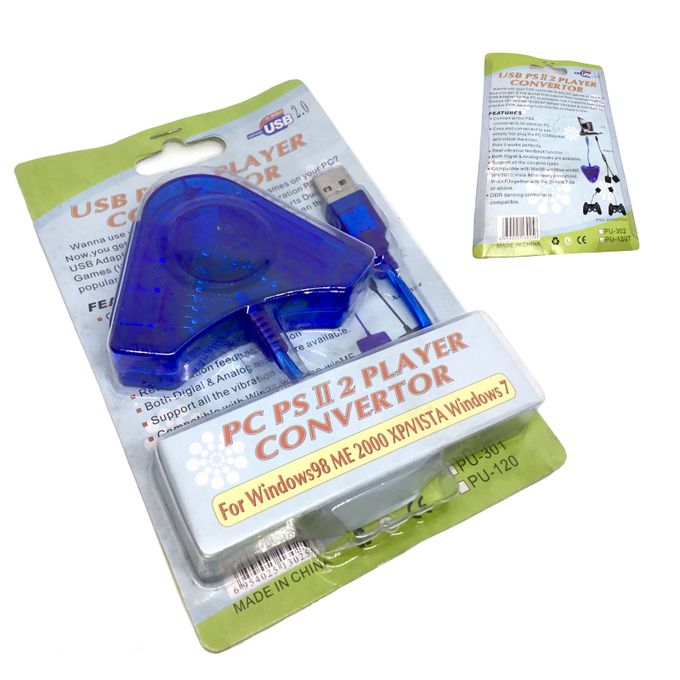 General USB double convertisseur pour PS2 Gamepad double Playstation 2 PC manette de jeu USB