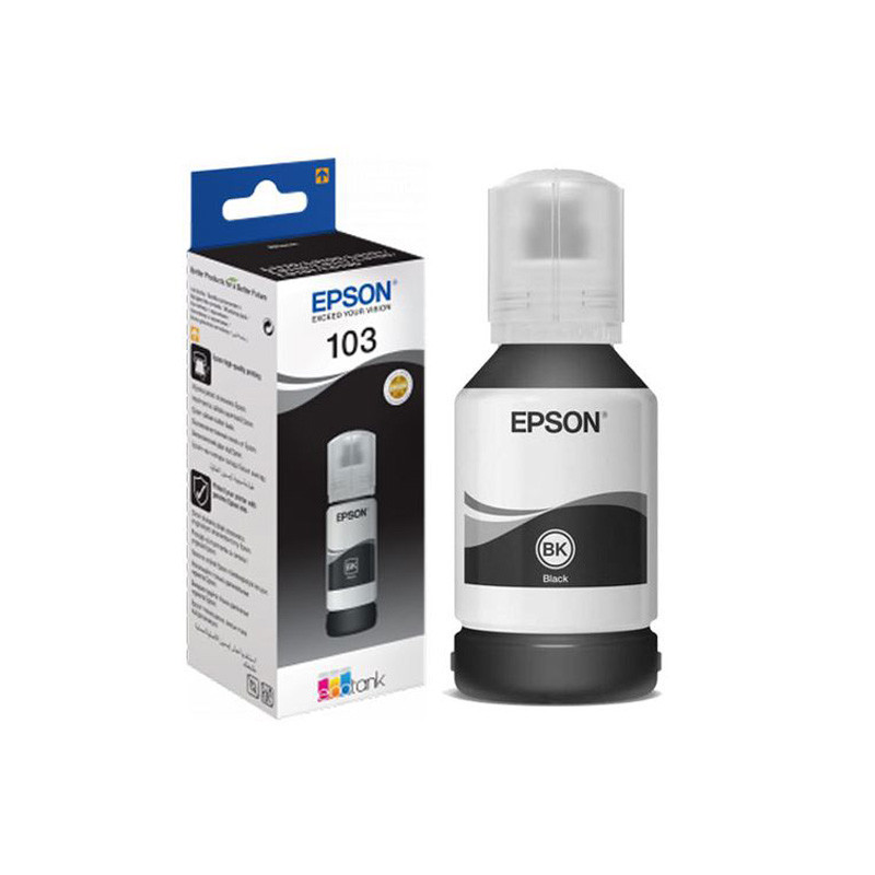BOUTEILLE D'ENCRE EPSON ORIGINAL ECOTANK 103 NOIR 65ML